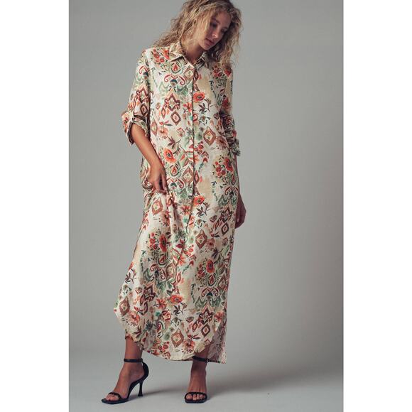 Urban Daizy - Boho Floral Button-Down Midi Dress - Picture 6 of 11